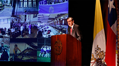 Rector Sanchez "Debemos asumir que nuestra universidad es un verdadero patrimonio de Chile y que estos 131 años de historia y desarrollo, así lo avalan", señaló el rector Sánchez.