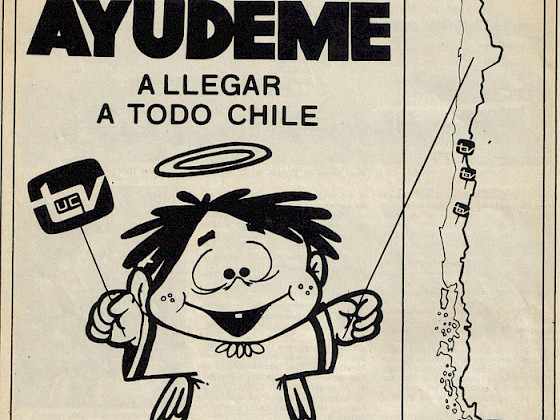 Afiche con el angelito de Canal 13