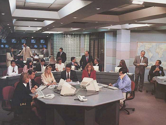 Sala de Prensa de Canal 13 en libro 40 años de Canal 13