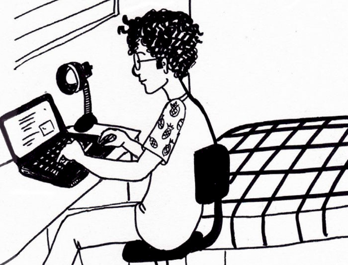Imagen de perosna trabajando en un computador