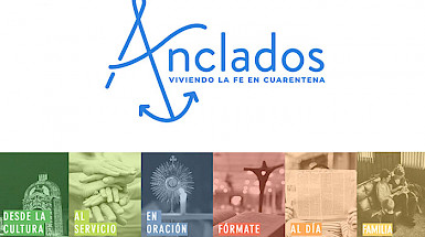 Foto con el logo de Anclados y las seis categorías principales del sitio web.