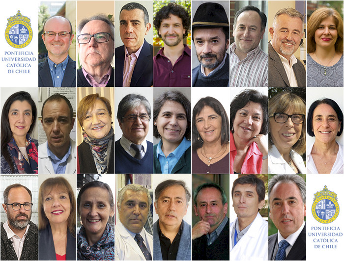 Collage que incluye a los 25 académicos reconocidos con la categoría de Profesor Titular.