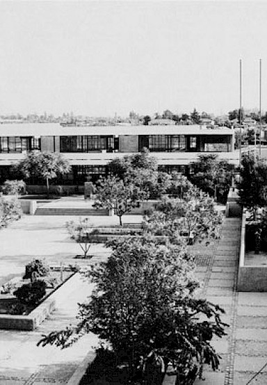 Engineering School yard in the 1970's.