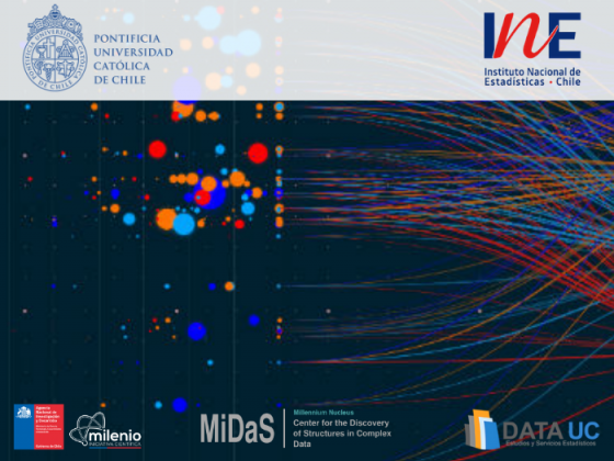 lineas y puntos que cruzan un fondo azul