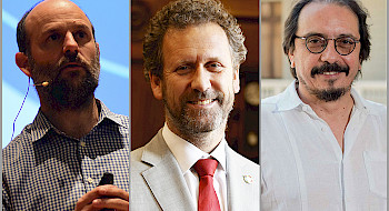 En la imagen, tres académicos de la universidad que hoy son parte del comité científico asesor para el cambio climático en el Ministerio de Ciencia y Tecnología.