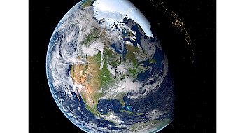 Vista desde el espacio del planeta Tierra.