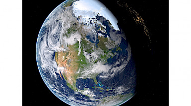 Vista desde el espacio del planeta Tierra.