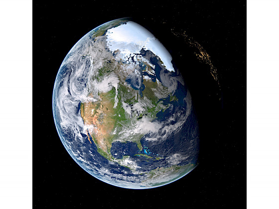 Vista desde el espacio del planeta Tierra.