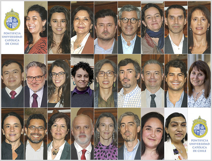 Imagen con los 25 rostros de los profesores y profesoras premiados por su excelencia docente. 