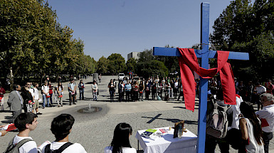 Foto de archivo de un Via Crucis en el campus San Joaquín
