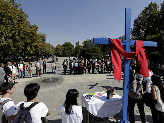 Foto de archivo de un Via Crucis en el campus San Joaquín