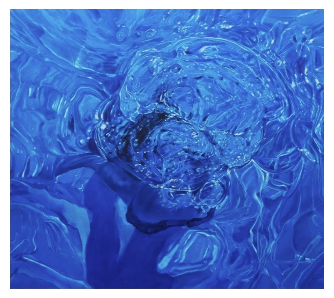 Nicole Tijoux, pintura realista. Imagen de una piscina.