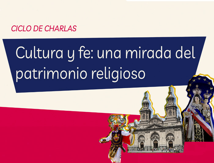Gráfica con el texto: Cultura y fe: una mirada al patrimonio religioso