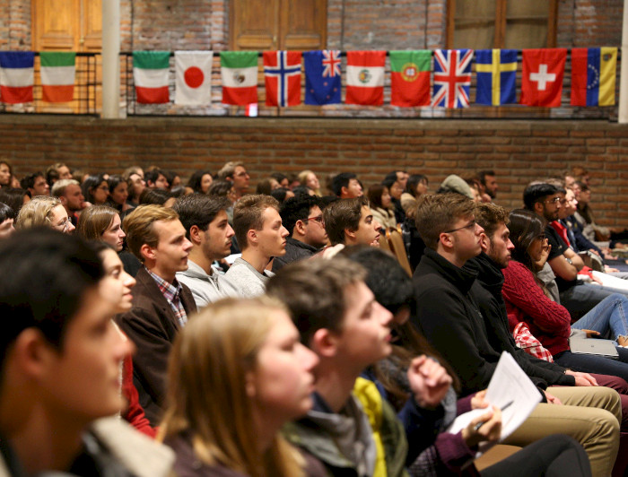 international students listening