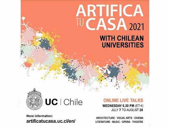 poster that says artifica tu casa with chilean universities