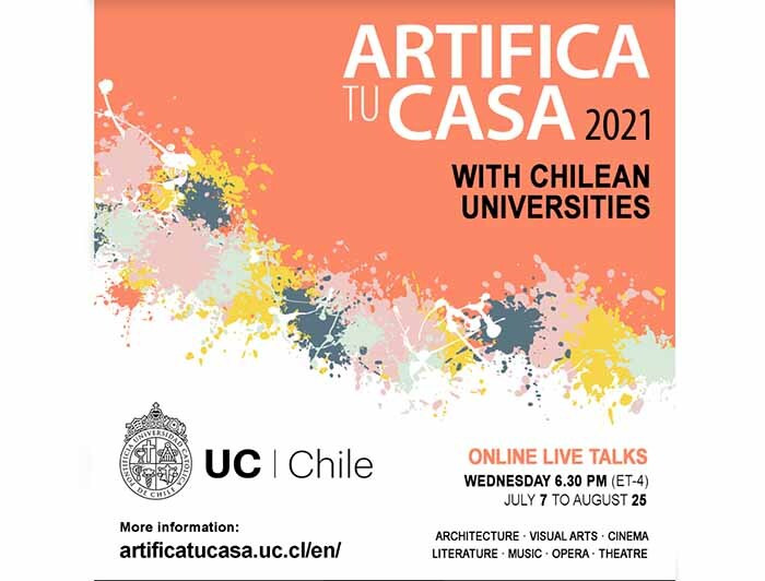 poster that says artifica tu casa with chilean universities