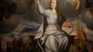 Imagen de una santa barroca de la colección de arte virreinal Gandarillas.
