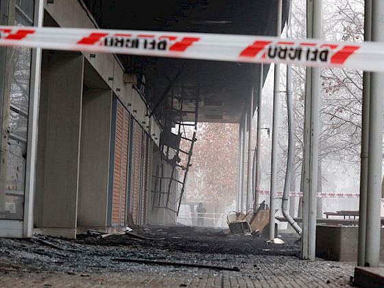 Incendio en el edificio de Astrofísica de San Joaquín. Foto César Cortes