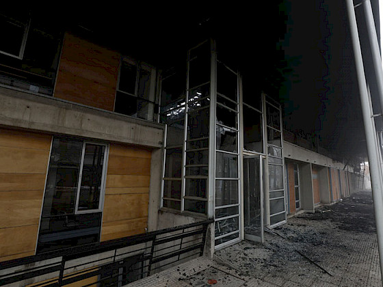 Entrada Instituto de Astrofísica, en San Joaquín.- Foto César Cortés.-