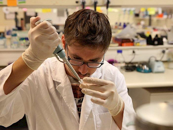 Investigador trabajando en laboratorio