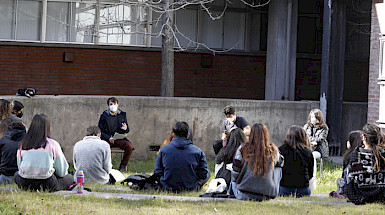 Retorno de alumnos a San Joaquín. Foto Dirección de Comunicaciones