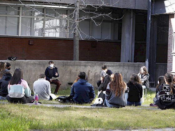 Retorno de alumnos a San Joaquín. Foto Dirección de Comunicaciones