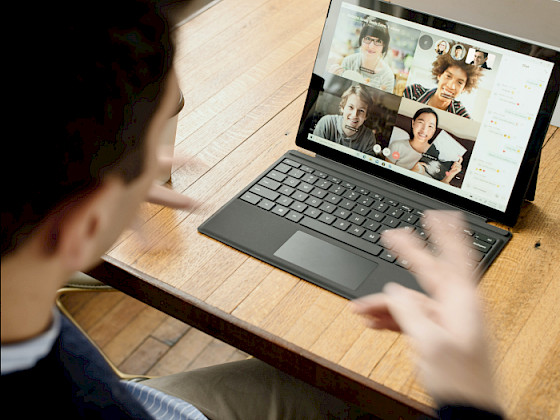 Female student with a mask.