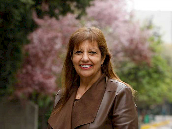 Imagen de un grupo de alumnos conversando en el pasto de campus San Joaquín.