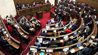 Sesión de la Comisión Constituyente. Foto La Tercera