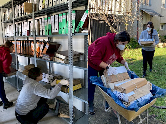 La labor de las licenciadas en Historia Fernanda Zúñiga y Melissa Jeria se orienta a la investigación y gestión documental del proyecto.