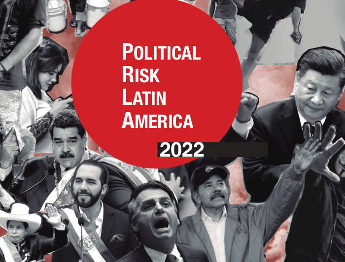 Cover page of the political risk index for Latin America in 2022.
