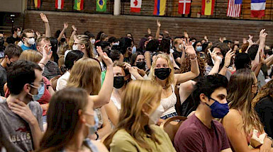International students inside the Fresno Hall, at Main Campus.