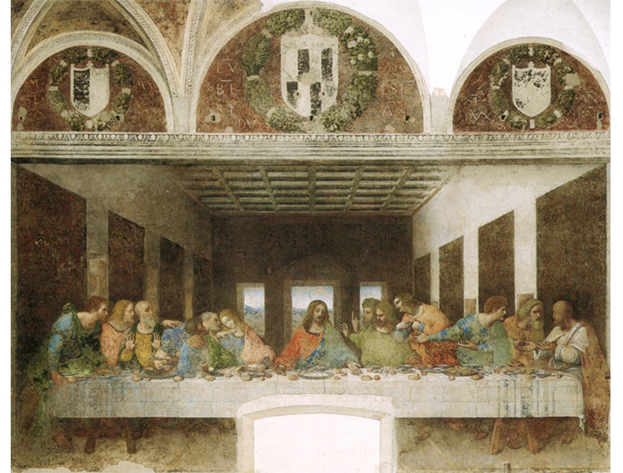 El fresco en una de las paredes del convento Santa Maria delle Grazie 