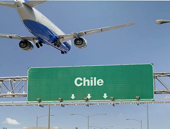 Avión llegando a Chile.