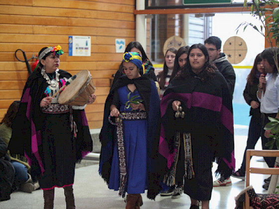 Ceremonia del We Tripantu en el campus Villarrica.