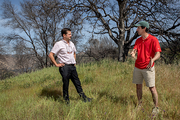 Pedro Bouchon, UC Chile Vice President for Research, and Shane Waddell Director of the Quail Ridge Preserve.