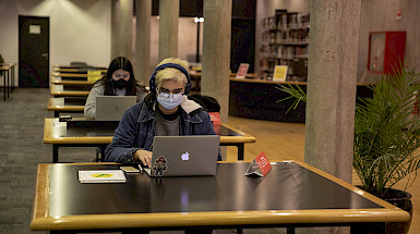 Estudiantes en la biblioteca. Foto Karina Fuenzalida