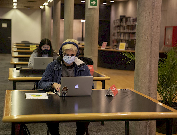 Estudiantes en la biblioteca. Foto Karina Fuenzalida 