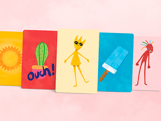 Cartas del juego "Ouch" para aprender sobre el sistema nervioso