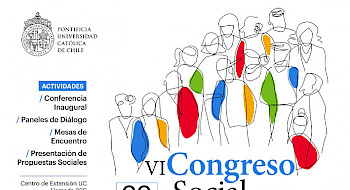 afiche con dibujo de siluetas humanas y con texto que dice VI congreso social
