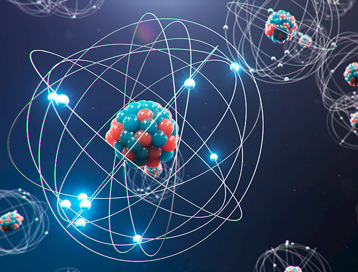 Imagen simulada de un átomo.