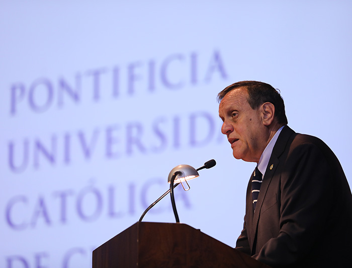 President Ignacio Sánchez giving a speech.