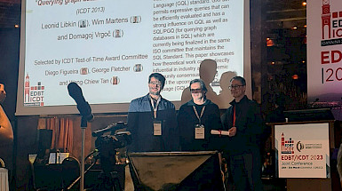 Académicos reciben premio en conferencia internacional de bases de datos