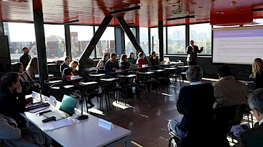 Foro Universitario UC desde la Facultad de Arquitectura y Estudios Urbanos.- Foto Karina Fuenzalida