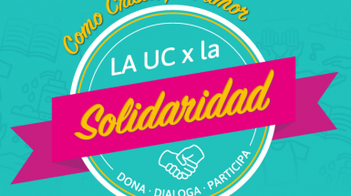 afiche con círculo y mensaje de solidaridad