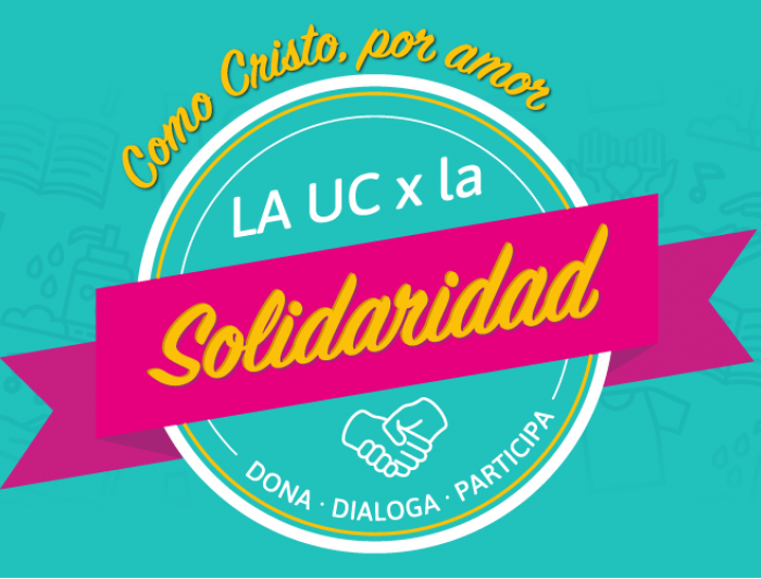 afiche con círculo y mensaje de solidaridad