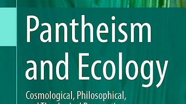 Portada del libro Pantheism and Ecology, con fondo verde y letras blancas