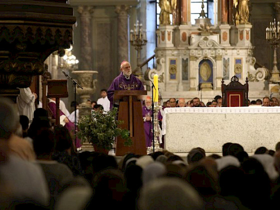 Monseñor Celestino Aós, administrador apostólico de Santiago.