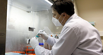 investigador Alexis Kalergis en su laboratorio.- Foto Dirección de Comunicaciones.