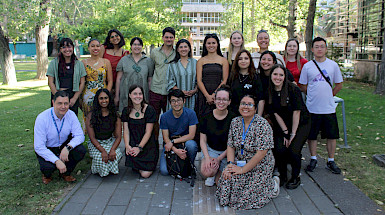 Students of the Intercultural Approaches for Public Health Program on the UC Chile San Joaquin Campus, smiling.